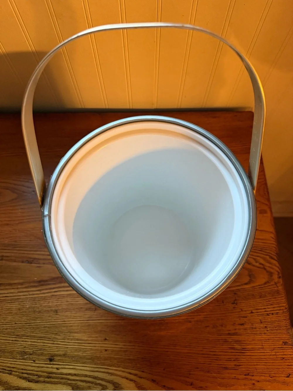 Vintage Georges Briard Mid-Century Modern Gold Metallic Ice Bucket with Handle